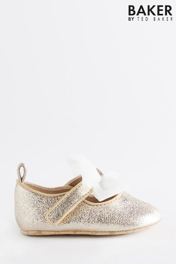 Baker by Ted Baker Baby Girls Ivory Shoe Padders with Organza Bow (984791) | £18