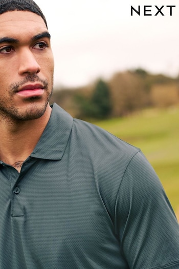 Slate Grey Textured Golf Polo Shirt (984842) | £20