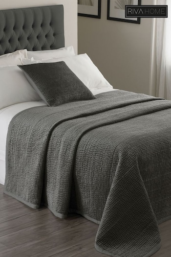 Riva Home Grey Brooklands Quilted Bedspread (984851) | £275 - £310