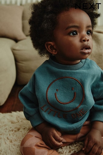 Teal Blue Safran Baby 100% Cotton Sweatshirt and Joggers Set (984910) | £14 - £16