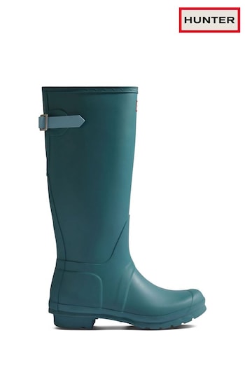 Hunter Blue Original Tall Back Adjustable Wellington Boots (985051) | £140