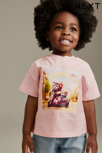 Pink Cats Short Sleeve T-Shirt (3mths-7yrs) (985470) | £5 - £7