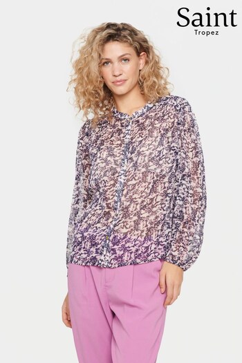 Saint Tropez Purple Presley Long Sleeve Shirt (985679) | £50