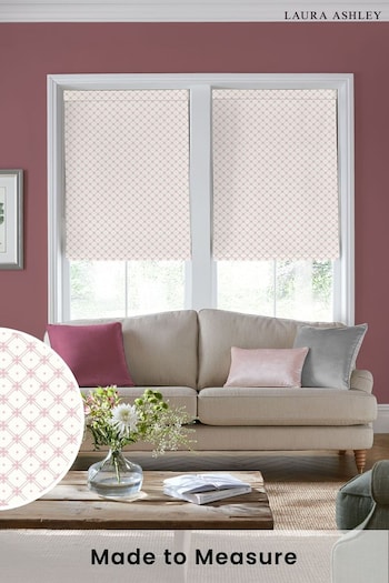 Laura Ashley Coral Pink Wickerwork Made to Measure Roman Blinds (985738) | £84