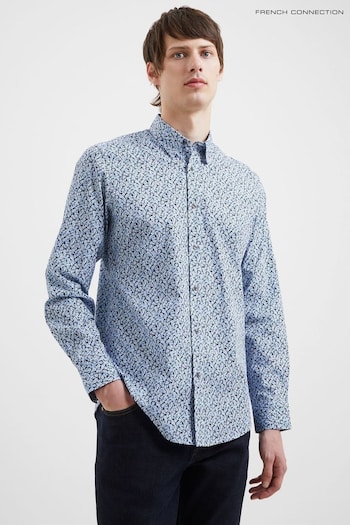 French Connection Blue Ditzy Prem Floral Long Sleeve Shirt (985925) | £39