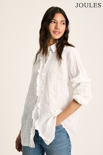 Joules Selene White 100% Linen Shirt (986004) | £64.95