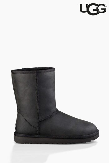 UGG® Black Classic Short Leather Boots (986128) | £175 - £185