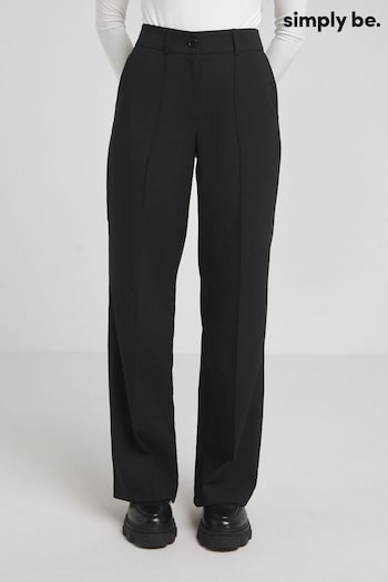 Simply Be Wide Leg Workwear Black Trousers (986359) | £24
