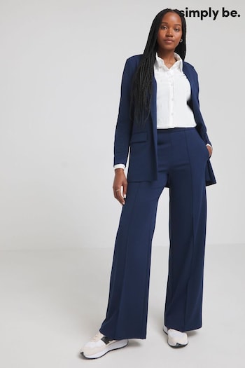 Simply Be Blue Ponte Wide Leg Trousers (986378) | £30