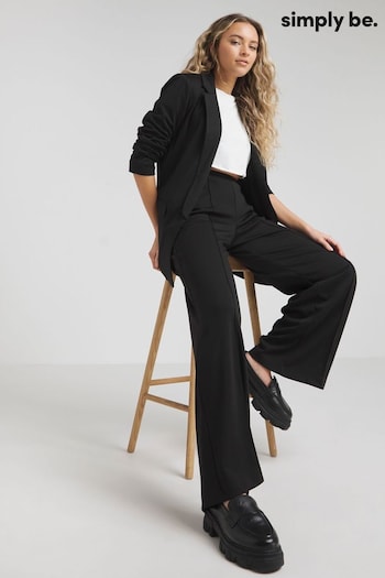 Simply Be Ponte Wide Leg Black Trousers (986423) | £30