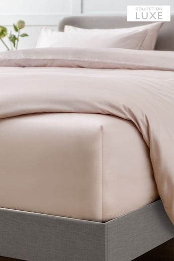 Blush Pink Collection Luxe 400 Thread Count Extra Deep Fitted 100% Egyptian Cotton Sateen Deep Fitted Sheet (986430) | £28 - £45