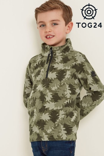 Tog 24 Kids Leaf Camo Green Toffolo ZipNeck Fleece (986503) | £24