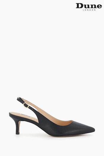 Dune London Celini Slim Kitten Slingback Black Sandals (986603) | £90