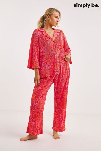 Pink Simply Be Pink Plisse Lounge Pyjama Set (986719) | £32