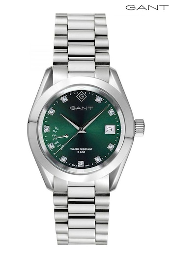 Gant Castine Silver and Green Stainless Steel Quartz Watch (987060) | £170