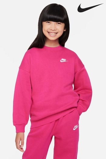 Nike Fushsia Pink Oversized Club Fleece Sweatshirt (987402) | £38