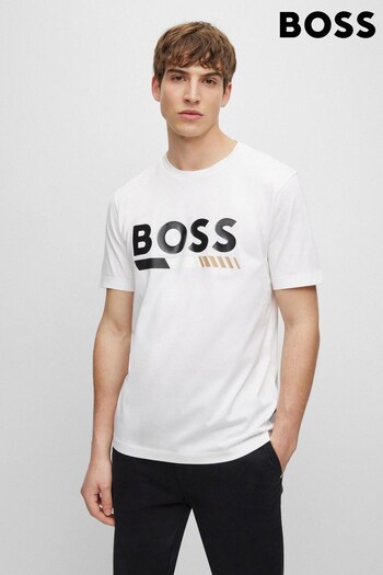 BOSS White High Shine Logo Regular Fit T-Shirt (987406) | £89