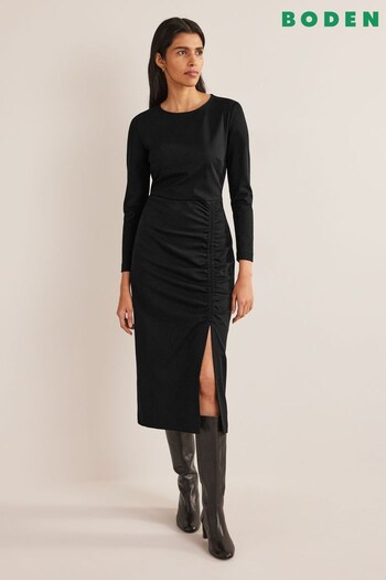 Boden Black Petite Column Jersey Midi Dress (987502) | £90