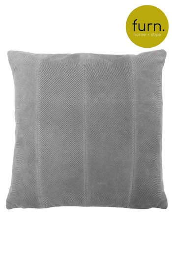 furn. Grey Jagger Ribbed Polyester Filled Cushion (988000) | £17