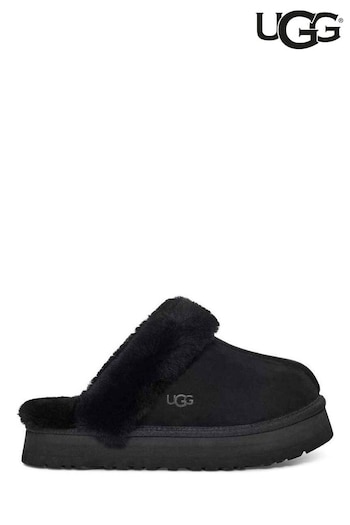 UGG Black Disquette Flatform Slippers (988288) | £95