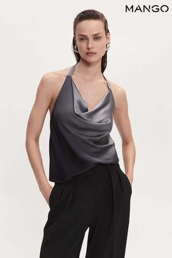 Mango Grey Satin Top With Back Opening (988680) | £36