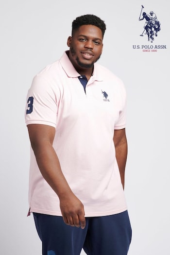 U.S. Polo Assn. Mens Big & Tall Player 3 Logo Pique Polo Shirt (989130) | £45