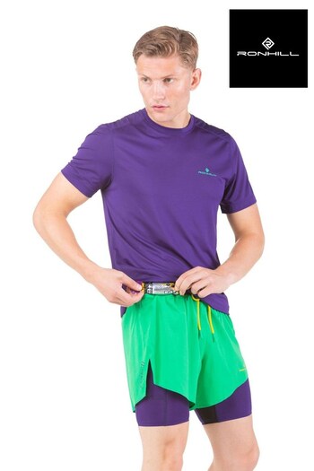 Ronhill Mens Purple Tech Short Sleeve Running T-Shirt (989186) | £35