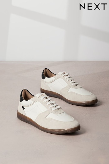 Neutral Signature Forever Comfort® Low Retro Leather Trainers (989236) | £49