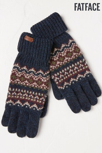 FatFace Blue Fairisle Gloves (989294) | £22.50