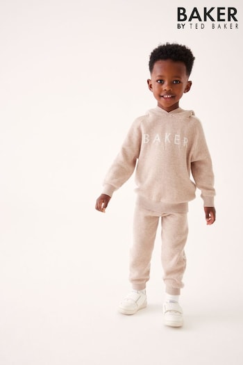 Baker by Ted Baker (0-6yrs) Beige Knitted Hoodie and Joggers Set (989348) | £38 - £42