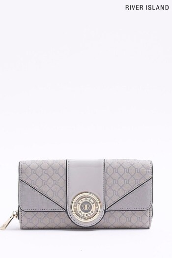 River Island Grey Large Front Tab Purse (989419) | £22