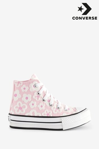 Converse Pushing Pink Floral Textured EVA Lift Junior Trainers (990122) | £55