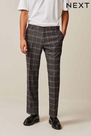 Brown Trimmed Check Trousers (990280) | £36