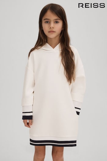 Reiss Ecru Leandra Junior Relaxed Jersey Hooded Dress (990581) | £55