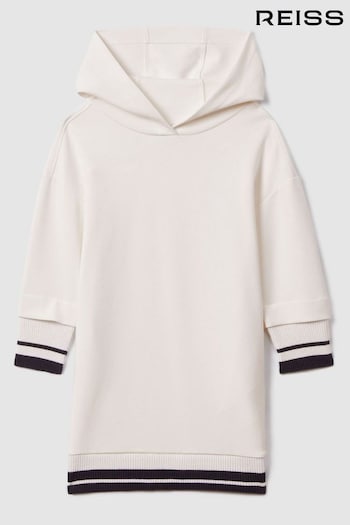 Reiss Ecru Leandra Teen Relaxed Jersey Hooded Dress (990938) | £63