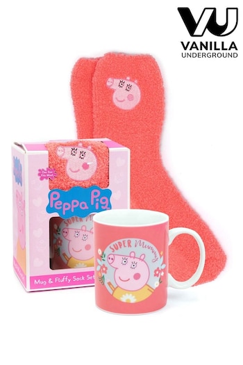 Vanilla Underground Pink Peppa Pig Pusheen Green Mug And Sock Set (991276) | £16