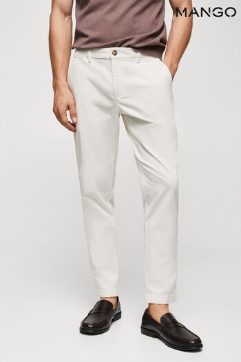 Mango Cotton Tapered Crop Trousers (991296) | £46