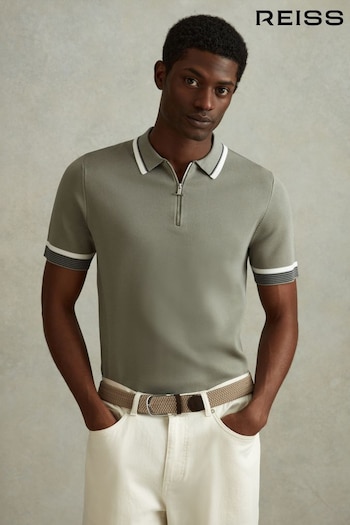 Reiss Sage Chelsea Half-Zip nobil Polo Shirt (991383) | £118