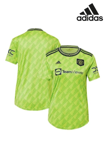 adidas Green Manchester United Third 2022-23 Shirt Womens (991540) | £70