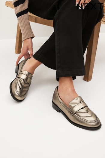 Bronze Forever Comfort® Leather Quilted Loafers (991742) | £46