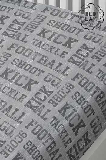 Bedlam Grey Kids Football Fitted Fitted Sheet (992094) | £16