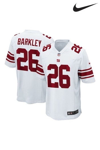 Nike White NFL New York Giants Road Game Jersey - Saquon Barkley (992129) | £105