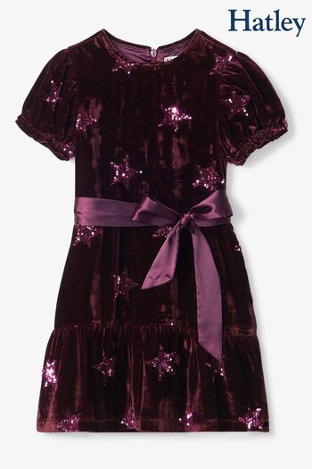 Hatley Pink Star Sequin Velvet Dress (992550) | £55