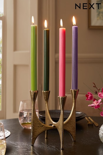 Set of 4 Multi Dripless Mixed Colour Dinner Candles (992814) | £8