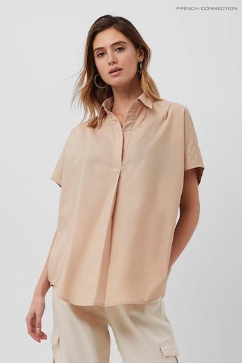French Connection Brown Cele Rhodes Poplin Sleeveless Shirt (993037) | £45