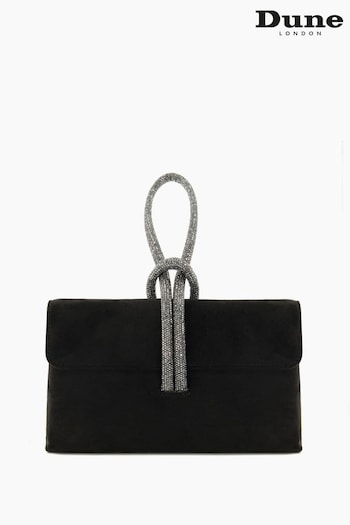 Dune London Brynie Diamante Handle Grab Black Bag (993059) | £90