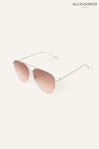 Accessorize Silver Half Frame Aviator Sunglasses (993717) | £17