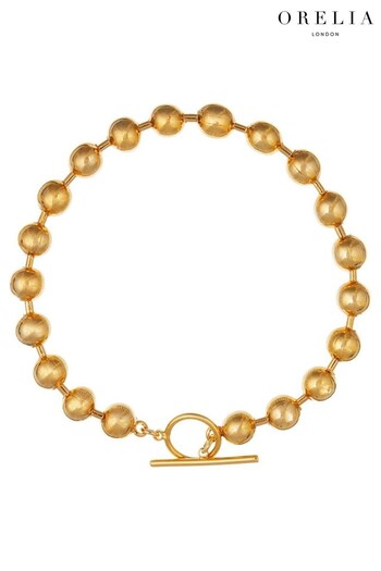 Orelia London Gold Plated Orb Chain T-Bar Bracelet (993732) | £22