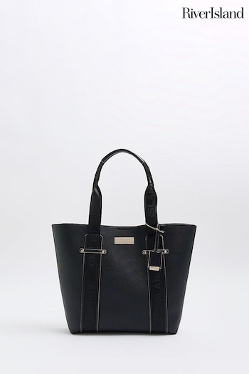 River Island Black Webbing Strap Shopper Bag (993760) | £39