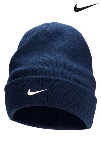 Nike AIR Blue Peak Standard Cuff Metal Swoosh Beanie (993833) | £25